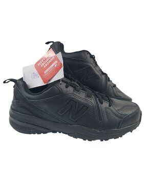 New Balance 608 V5 All-Black Training Shoes Leather Size M8.5, W10